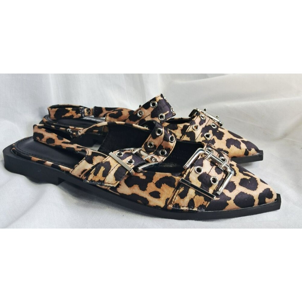 Berness Addison Double Buckled Slingback Flats Size 7.5 Leopard - Picture 5 of 8